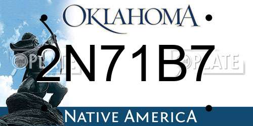 2N71B7 Oklahoma License Plate