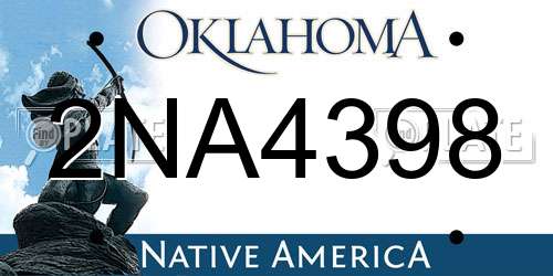 2NA4398 Oklahoma License Plate