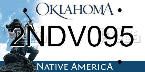 2NDV095 Oklahoma License Plate