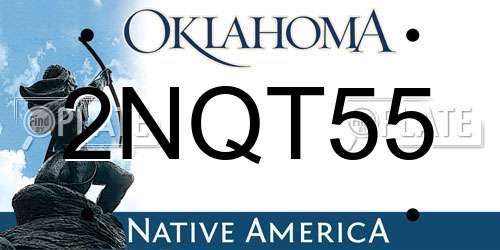 2NQT55 Oklahoma License Plate