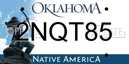 2NQT85 Oklahoma License Plate
