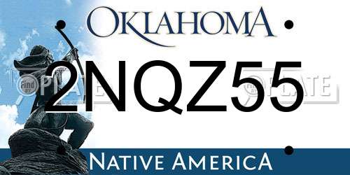 2NQZ55 Oklahoma License Plate
