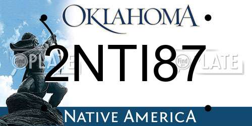 2NTI87 Oklahoma License Plate