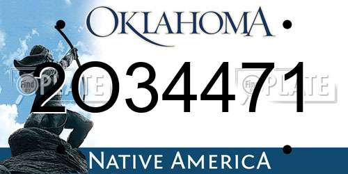 2O34471 Oklahoma License Plate