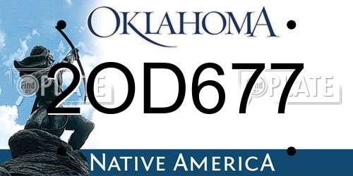 2OD677 Oklahoma License Plate