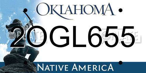 2OGL655 Oklahoma License Plate