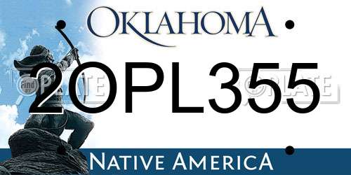 2OPL355 Oklahoma License Plate