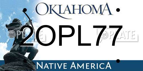 2OPL77 Oklahoma License Plate