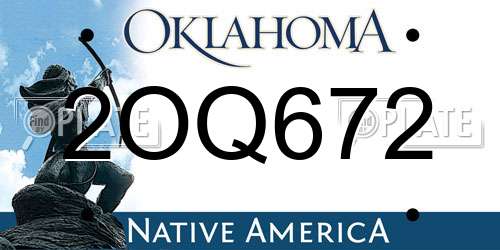 2OQ672 Oklahoma License Plate