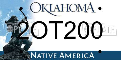 2OT200 Oklahoma License Plate