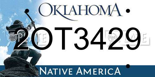 2OT3429 Oklahoma License Plate
