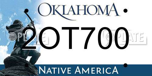 2OT700 Oklahoma License Plate
