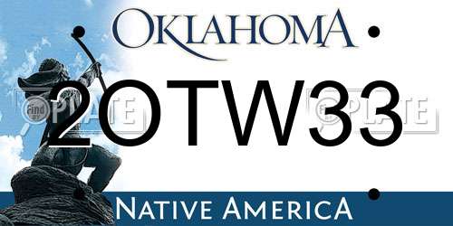 2OTW33 Oklahoma License Plate