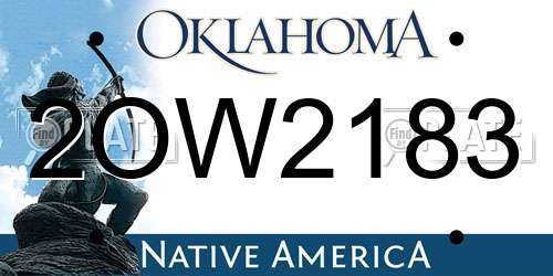 2OW2183 Oklahoma License Plate