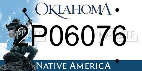 2P06076 Oklahoma License Plate