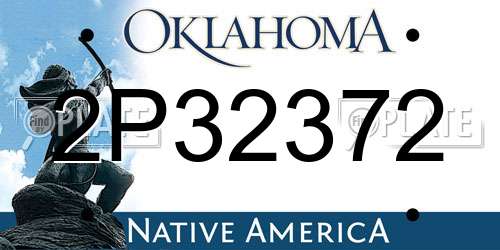2P32372 Oklahoma License Plate