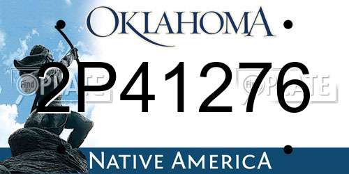 2P41276 Oklahoma License Plate