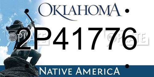 2P41776 Oklahoma License Plate