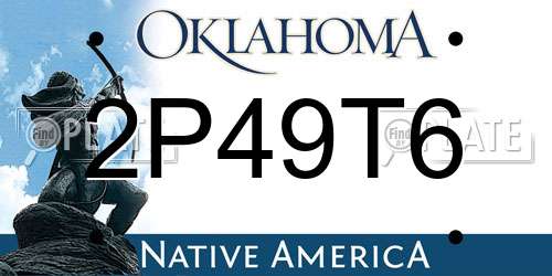 2P49T6 Oklahoma License Plate