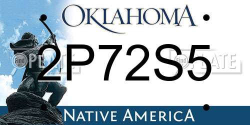 2P72S5 Oklahoma License Plate