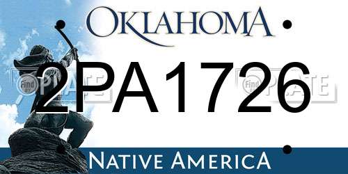 2PA1726 Oklahoma License Plate