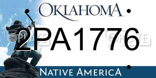 2PA1776 Oklahoma License Plate