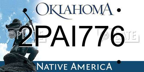 2PAI776 Oklahoma License Plate
