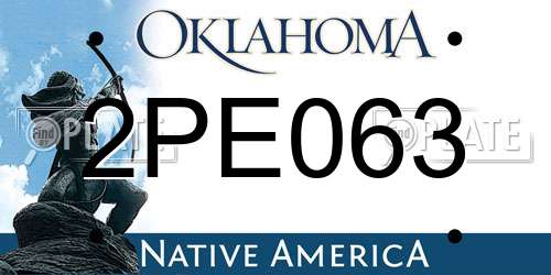 2PE063 Oklahoma License Plate