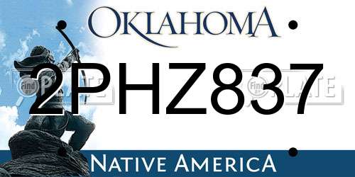 2PHZ837 Oklahoma License Plate