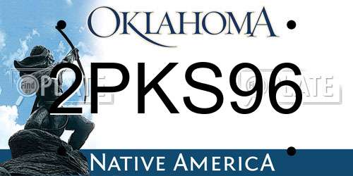2PKS96 Oklahoma License Plate
