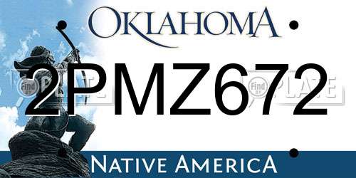 2PMZ672 Oklahoma License Plate