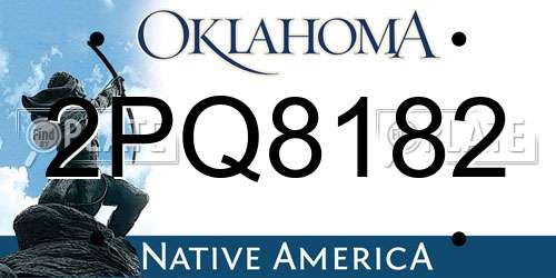 2PQ8182 Oklahoma License Plate