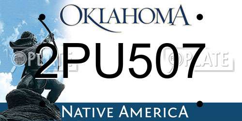 2PU507 Oklahoma License Plate