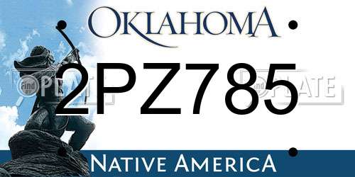 2PZ785 Oklahoma License Plate