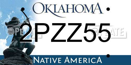 2PZZ55 Oklahoma License Plate