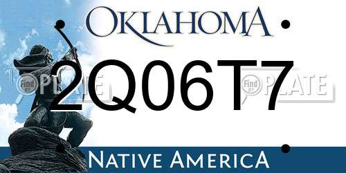 2Q06T7 Oklahoma License Plate