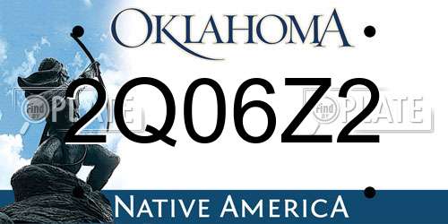 2Q06Z2 Oklahoma License Plate