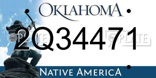 2Q34471 Oklahoma License Plate