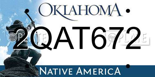 2QAT672 Oklahoma License Plate