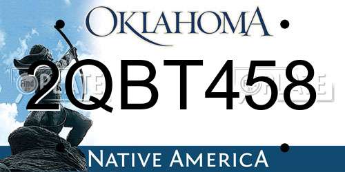 2QBT458 Oklahoma License Plate