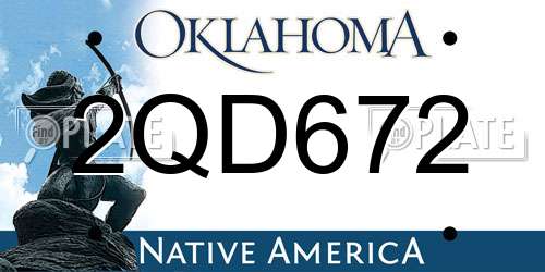 2QD672 Oklahoma License Plate