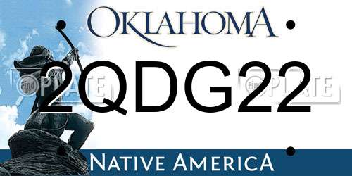 2QDG22 Oklahoma License Plate