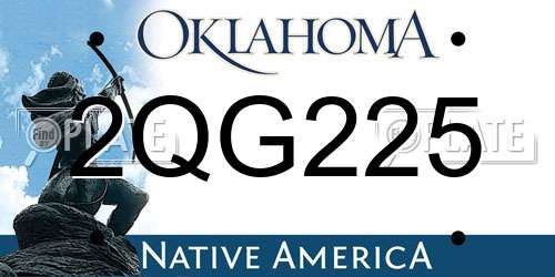 2QG225 Oklahoma License Plate