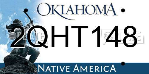 2QHT148 Oklahoma License Plate