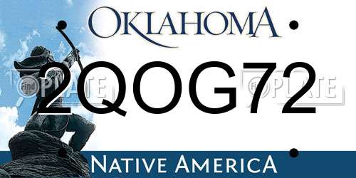 2QOG72 Oklahoma License Plate