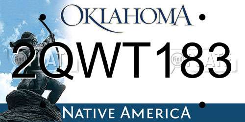 2QWT183 Oklahoma License Plate