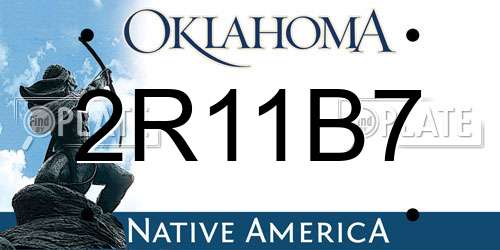2R11B7 Oklahoma License Plate