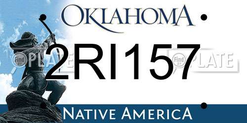 2RI157 Oklahoma License Plate
