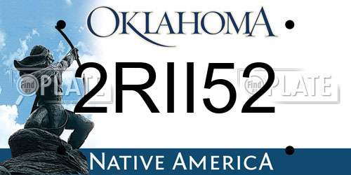 2RII52 Oklahoma License Plate