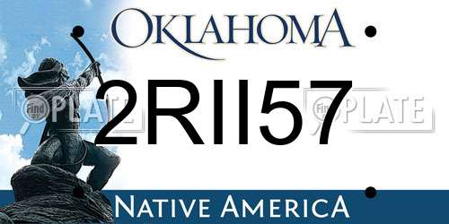 2RII57 Oklahoma License Plate
